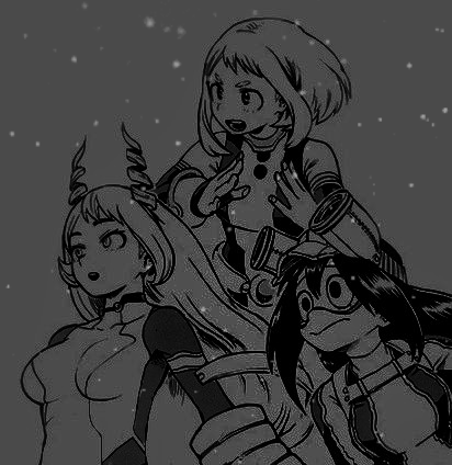 team ryukyu, with nejire, ochaco and tsuyu